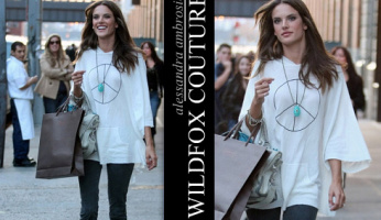 Alessandra Ambrosio Loves Her Wildfox Peace Poncho Sweater