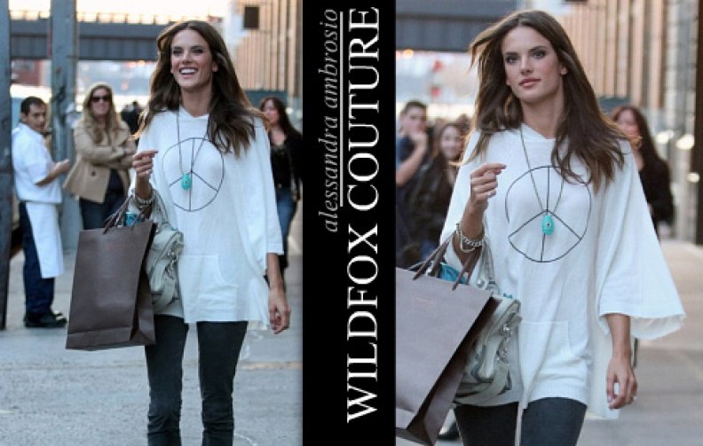 Alessandra Ambrosio Loves Her Wildfox Peace Poncho Sweater