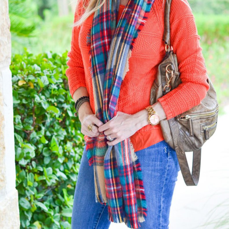 You Need an Oversized Plaid Scarf This Fall