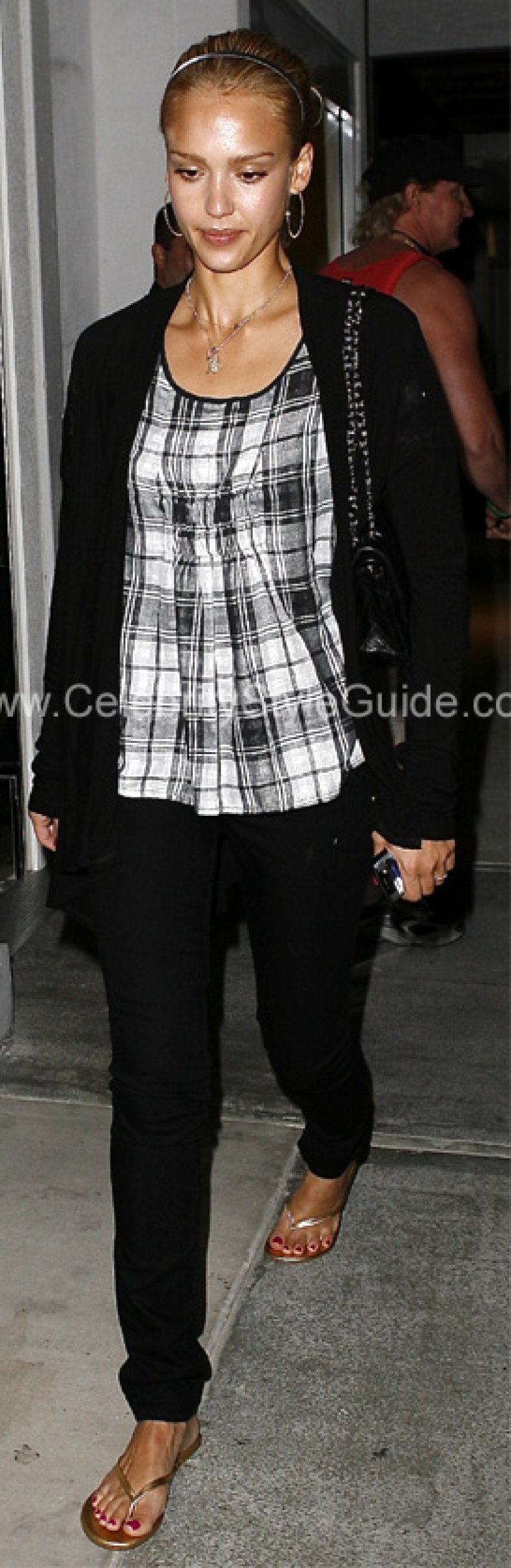 FOUND! Jessica Alba's Black And White Plaid Blouse!