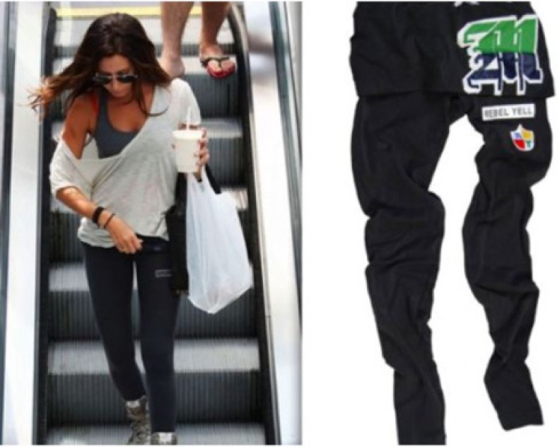 Ashley Tisdale Style! Rebel Yell Patches Leggings are a Catch!