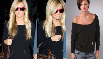Ashley Tisdale Style! Found...Sauce Studded Pocket Tee with Long Sleeves!
