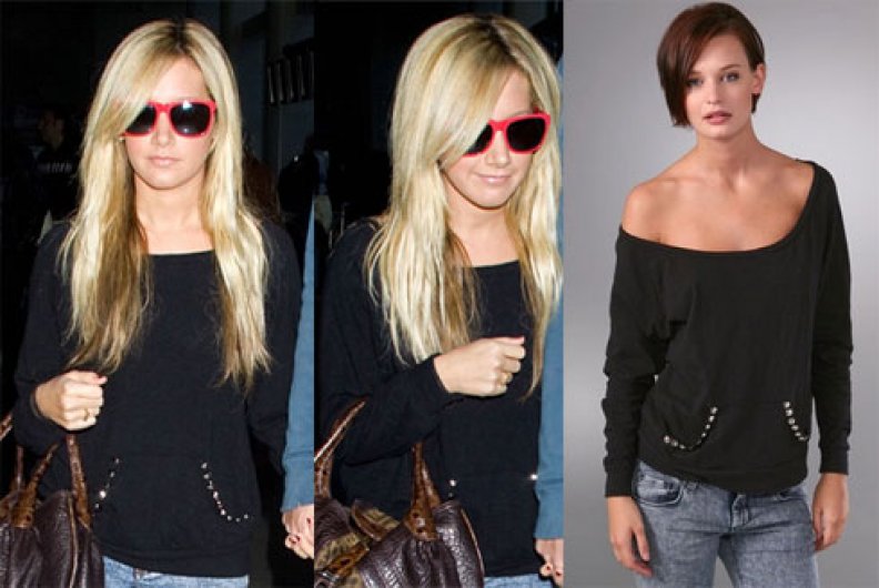 Ashley Tisdale Style! Found...Sauce Studded Pocket Tee with Long Sleeves!