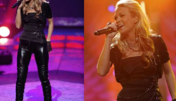 Carrie Underwood Rocks Voom by Joy Han Sequin Bolero!