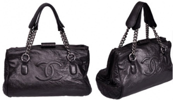 Heather's Handbag Of The Day! Chanel Large Black Leather Chain Handle Shoulder Bag!