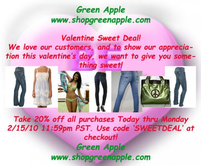 GreenApple.com Valentine's Day Sweet Deal!