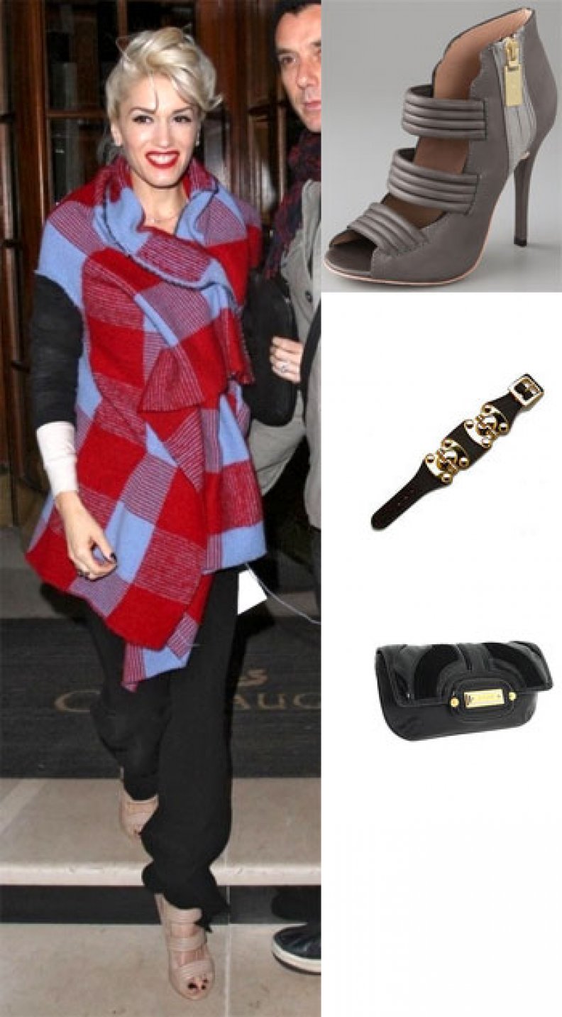 You Asked For It .....Please ID Gwen Stefani's Shoes, Clutch and Bracelet!