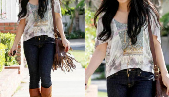 In Vanessa Hudgens’ Closet – Free People, JJ Winters, Nudie Jeans & Zodiac!