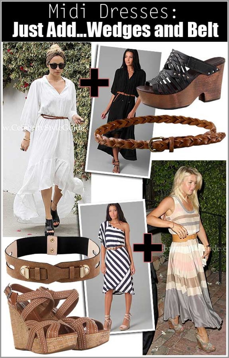 How to Wear: Midi Dresses Just Add Wedges and Belt