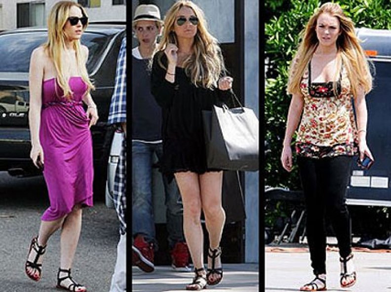 Lindsay Lohan Loves Matt Bernson KM Gladiator Sandals!