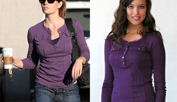 Jessica Biel Style! Buy Her Linq Iris Henley Top at UNQ Salon & Boutique!