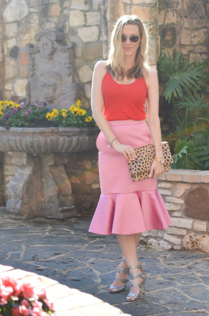 celebrity-style-j-crew-pink-satin-skirt